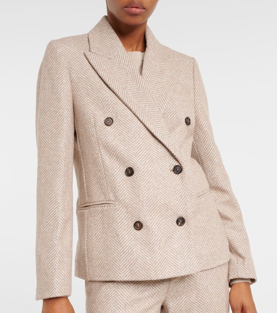 Chevron wool-blend blazer