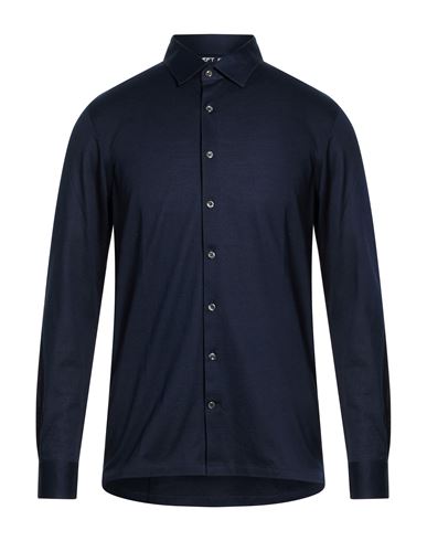 Man Shirt Midnight blue Size 38 Cotton