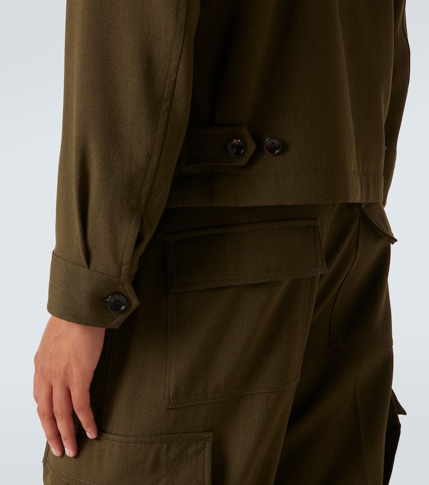 Wool, cashmere, and silk blouson jacket