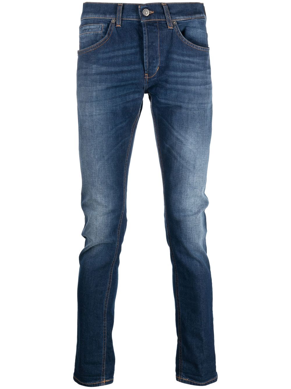 Mid-rise straight-leg jeans - Blue