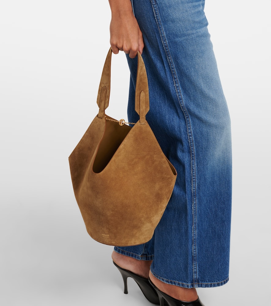 Lotus Small suede tote bag