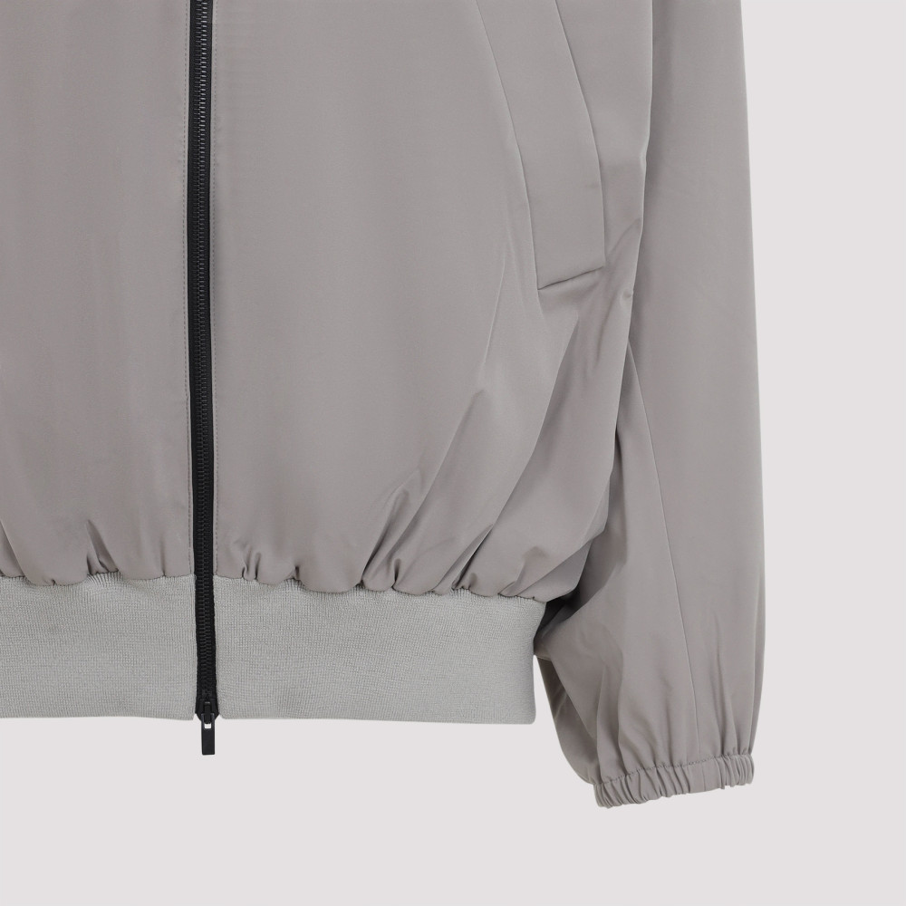 Grey High Neck Vented Track Jacket