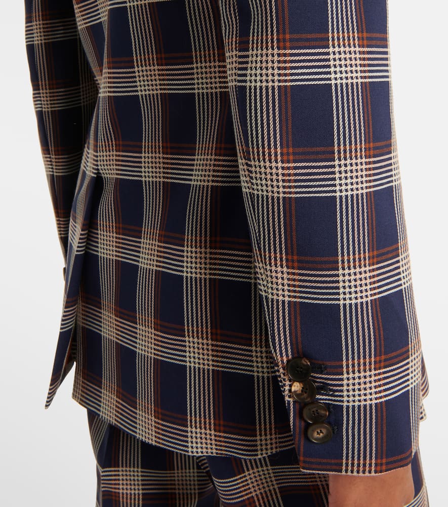 Checked wool blazer