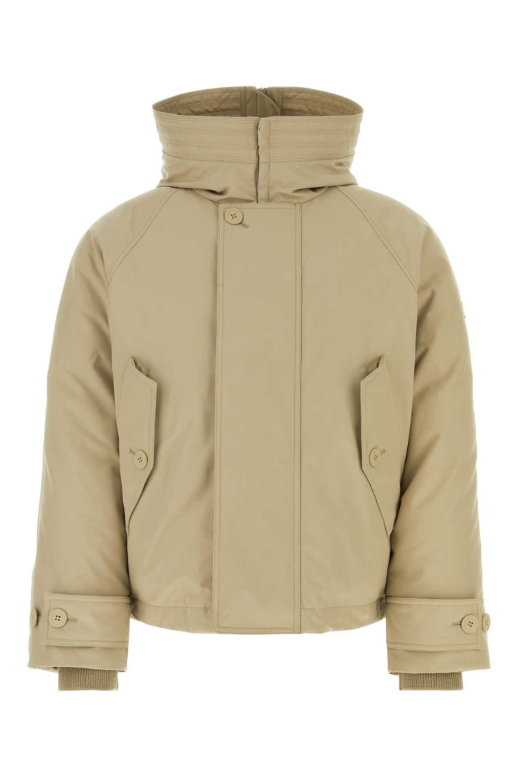 Beige Polyester Blend Padded Jacket