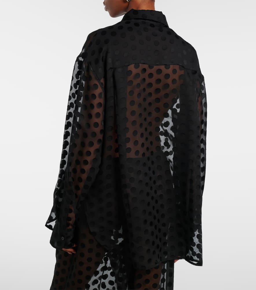Peri polka-dot sheer shirt