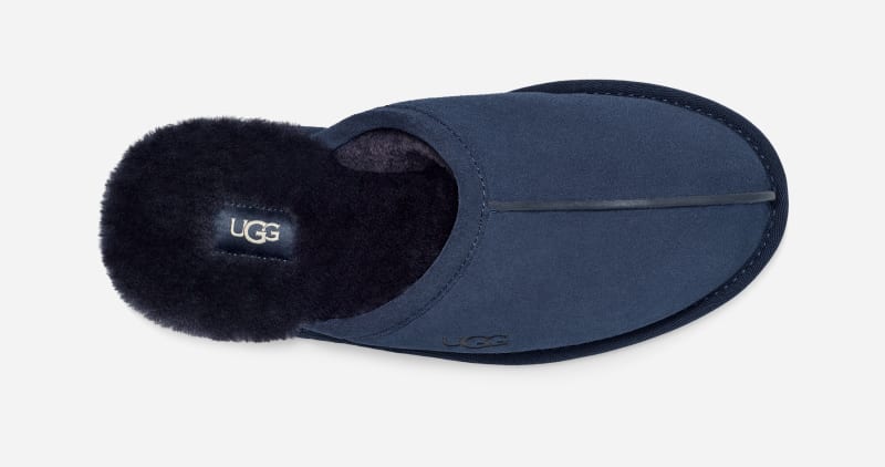 ® Men's Scuff Sheepskin Backless Slipper in Deep Ocean