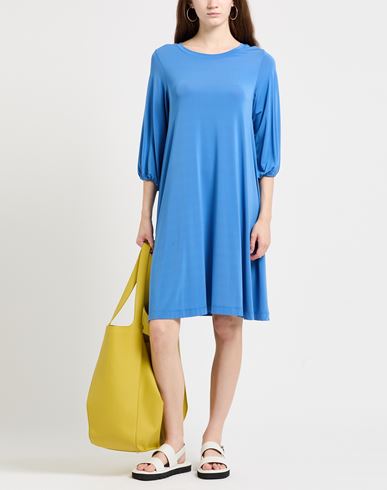 Woman Mini dress Slate blue Size M Viscose, Polyamide, Elastane