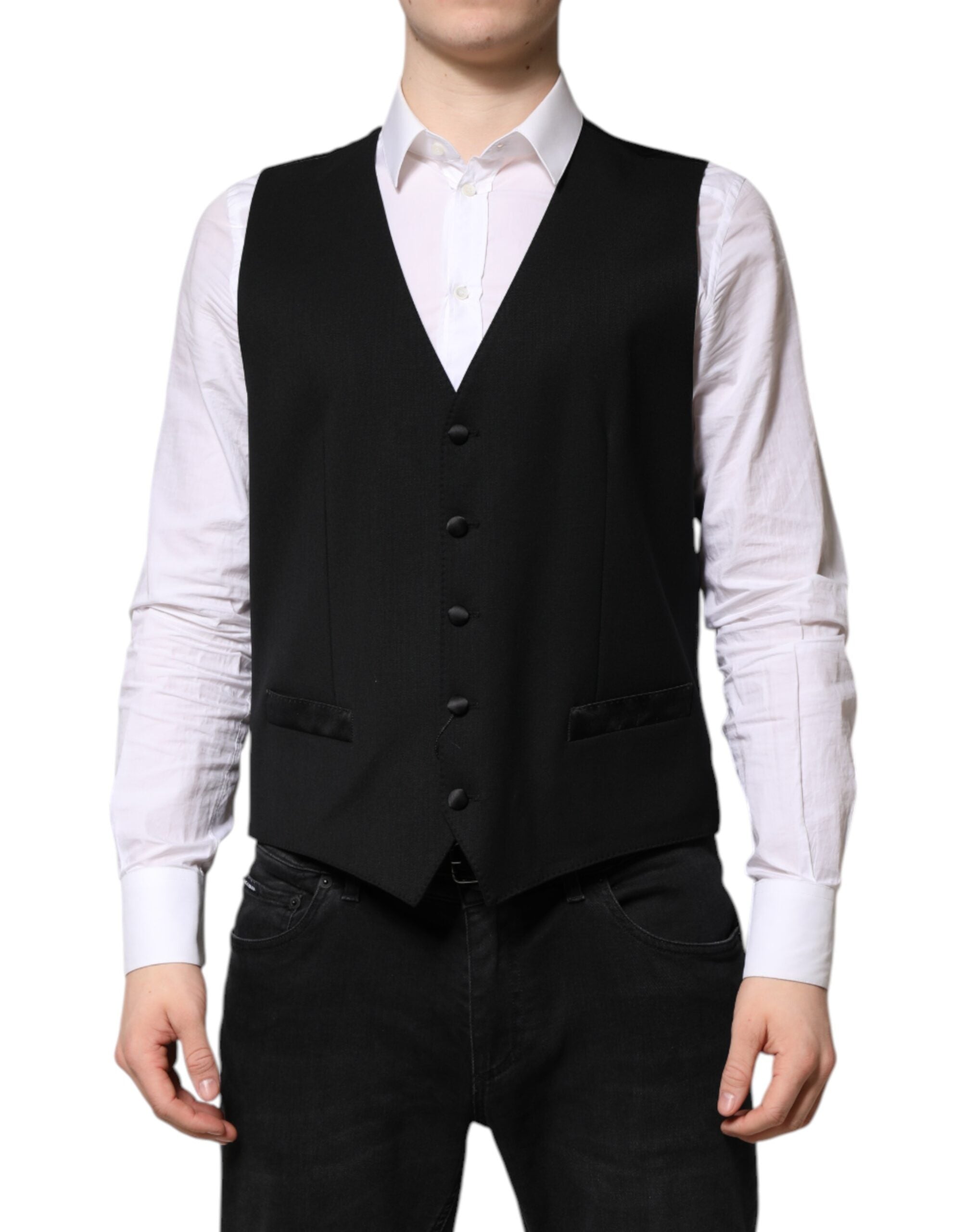 Virgin Wool Vest — Black