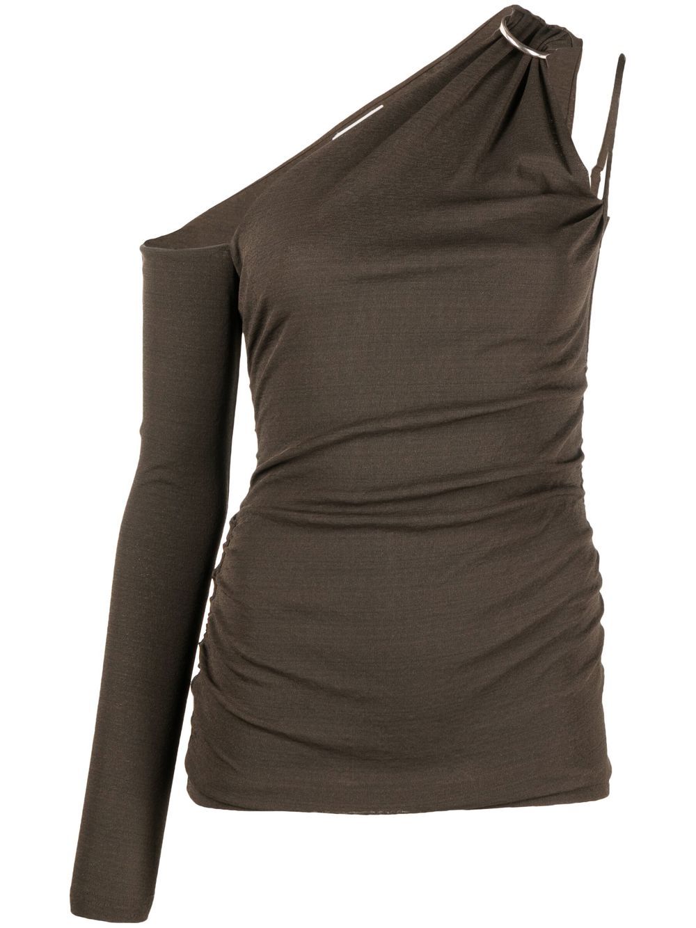 Draped neckline jersey wrap top - Green