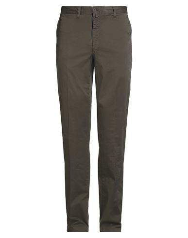 Man Pants Military green Size 36 Cotton, Elastane