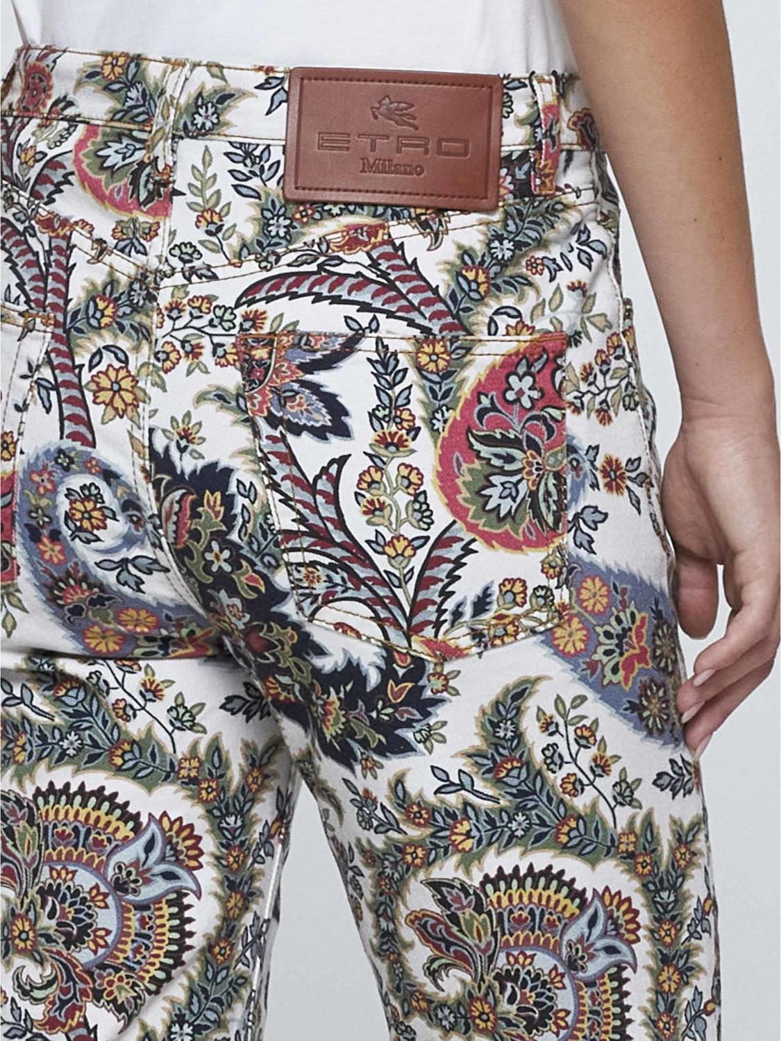 Paisley-print straight-leg jeans - White