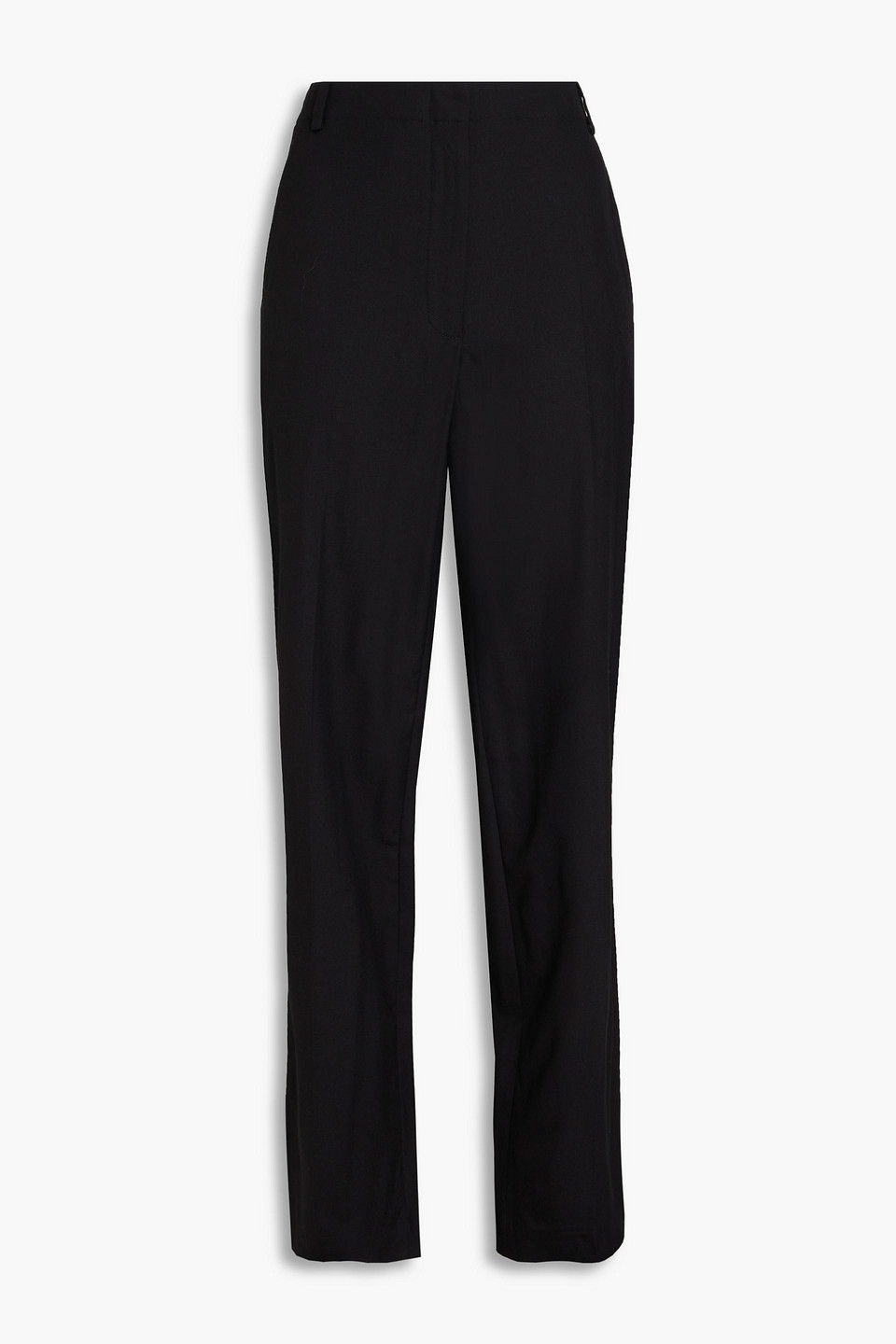 Wool-twill straight-leg pants