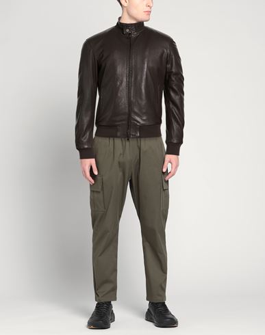 Man Jacket Dark brown Size 38 Leather