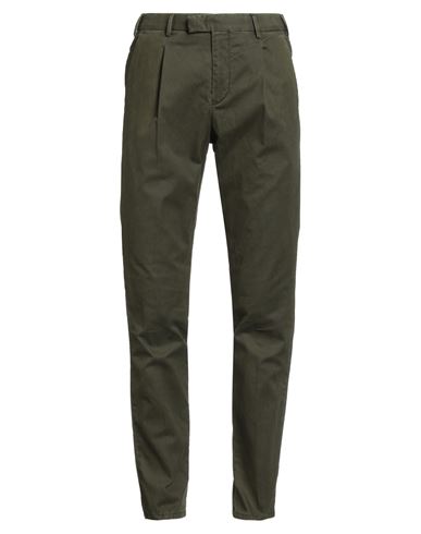 Man Pants Military green Size 36 Cotton, Elastane