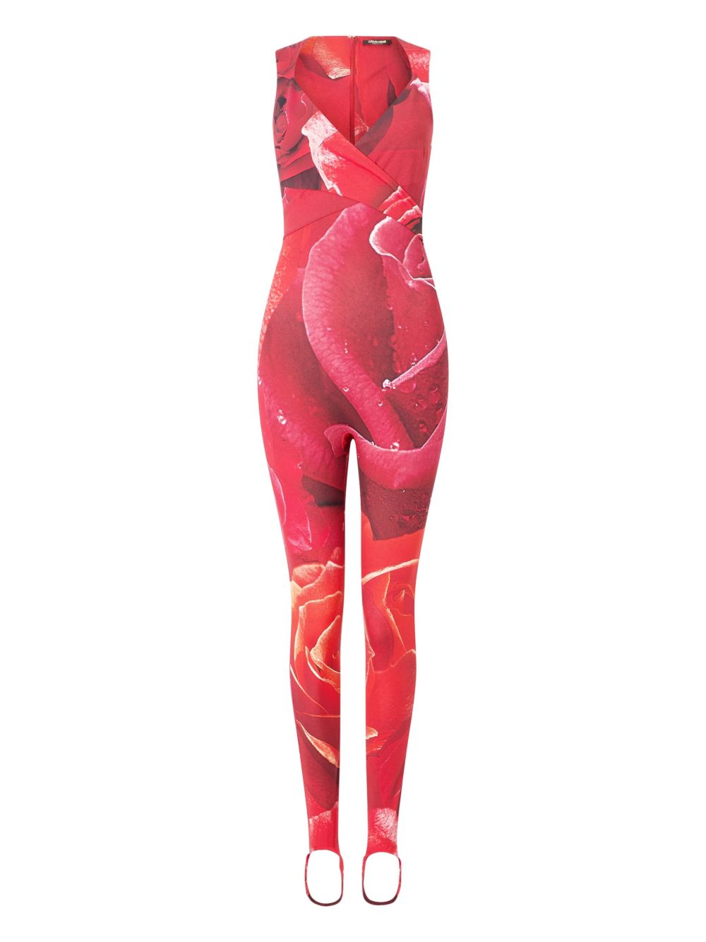 Roberto Cavalli rose-print jumpsuit - Red