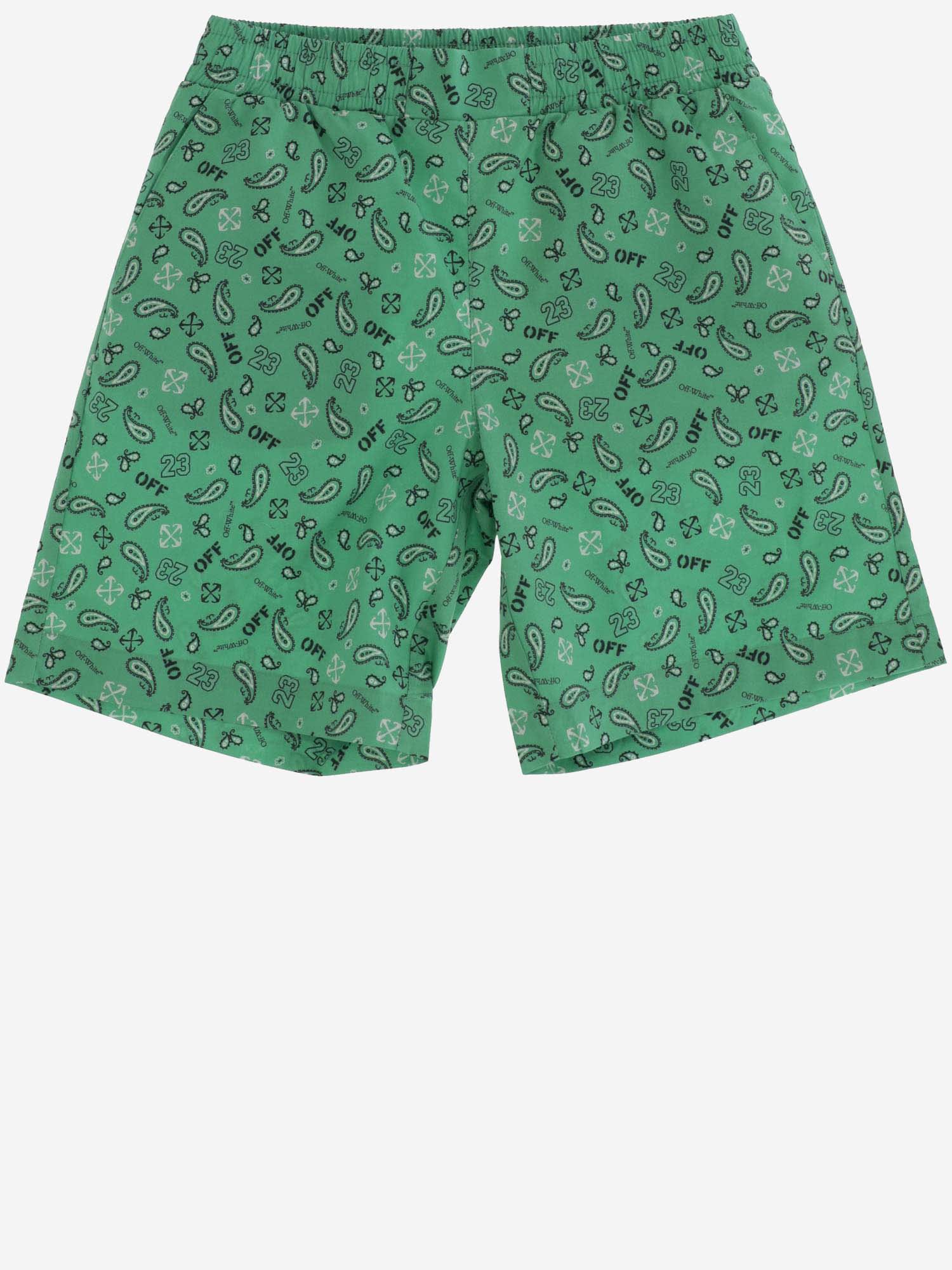 Bandana-print shorts - Green