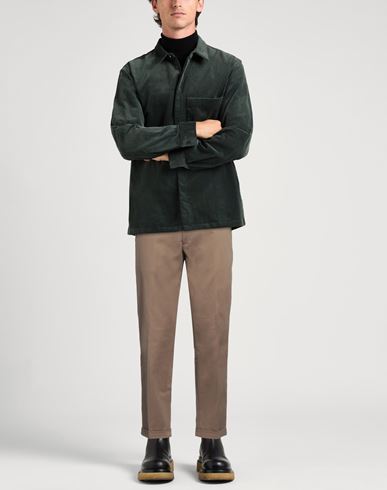 Paolo Pecora Man Pants Military green Size 36 Cotton, Elastane