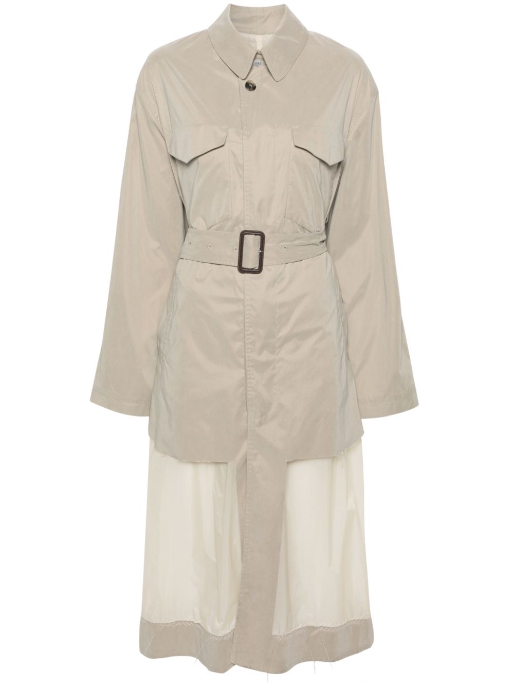 Belted panelled trench coat - Neutrals