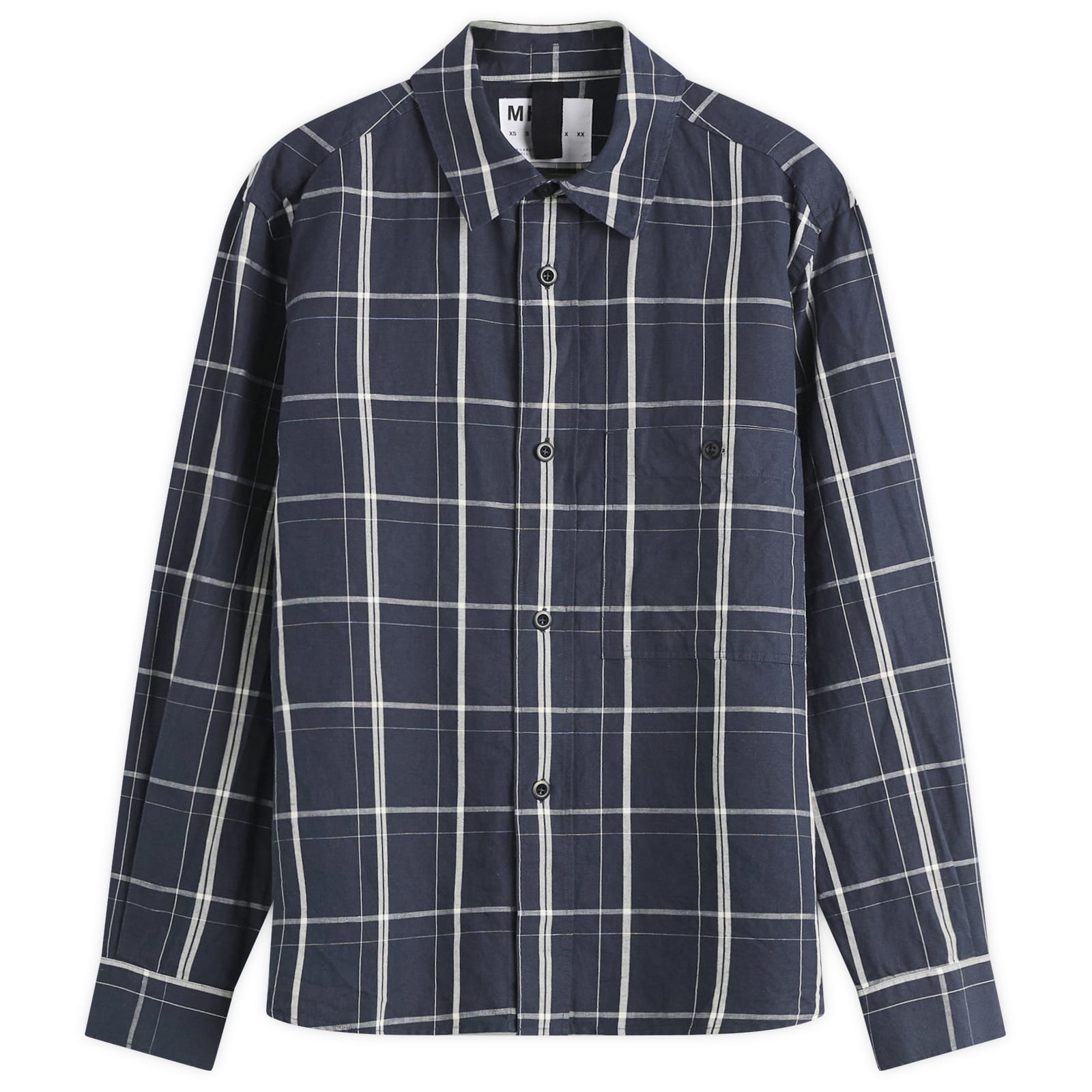 Men's Overall Shirt in Slate Blue/Off White