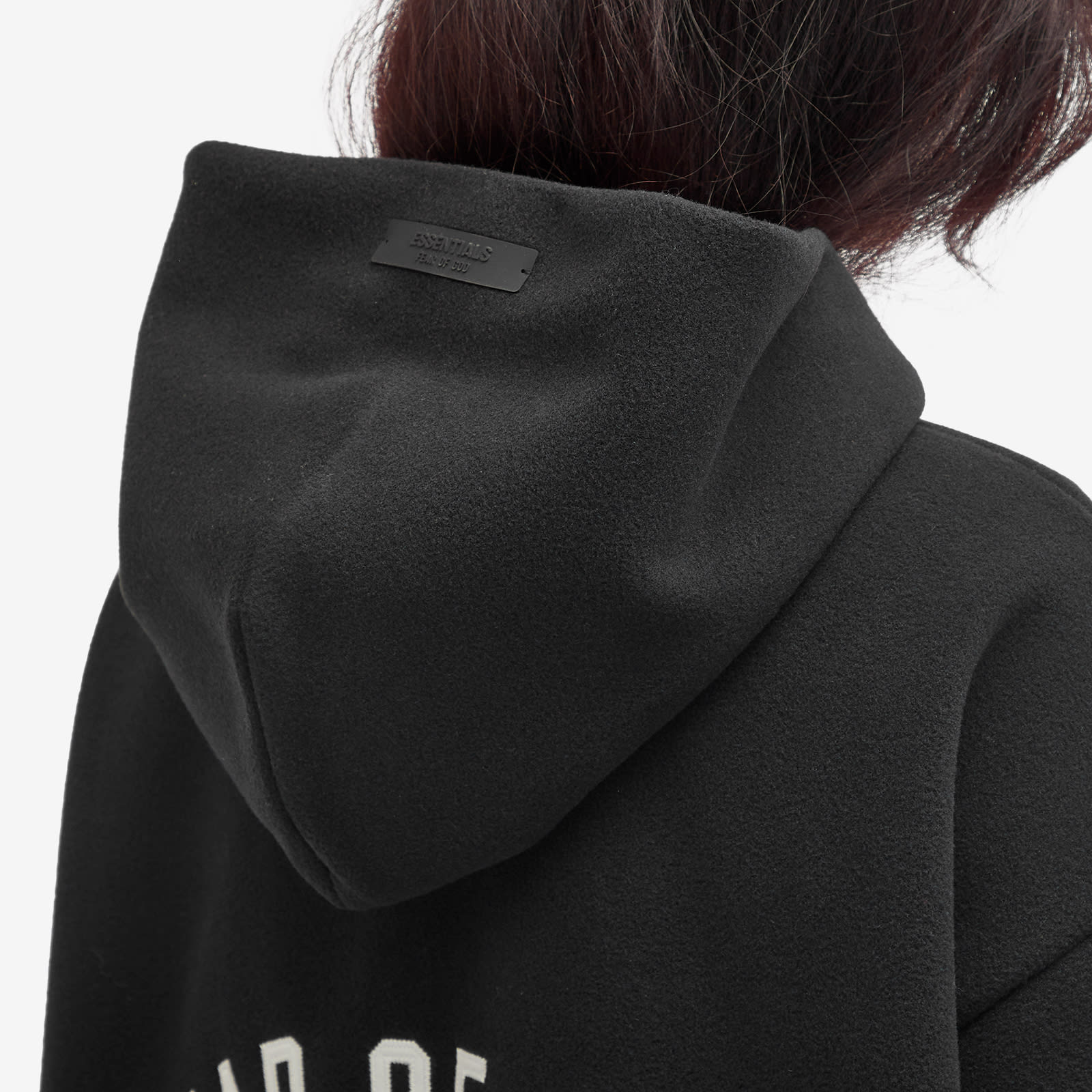 Women's Brushed Hooded Bomber Jacket in Black