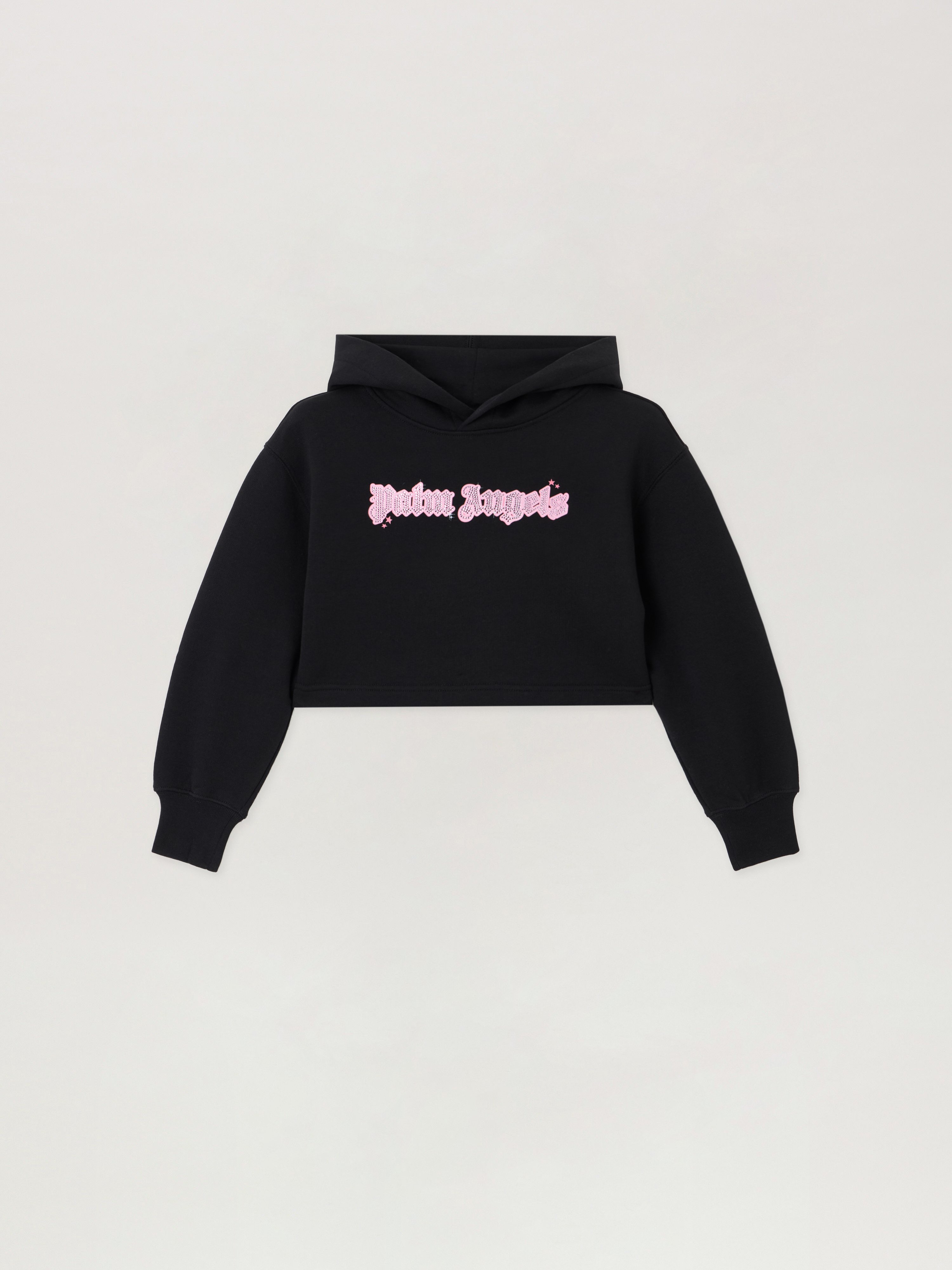 Shiny Studs Crop Hoodie Kids  Nero/black