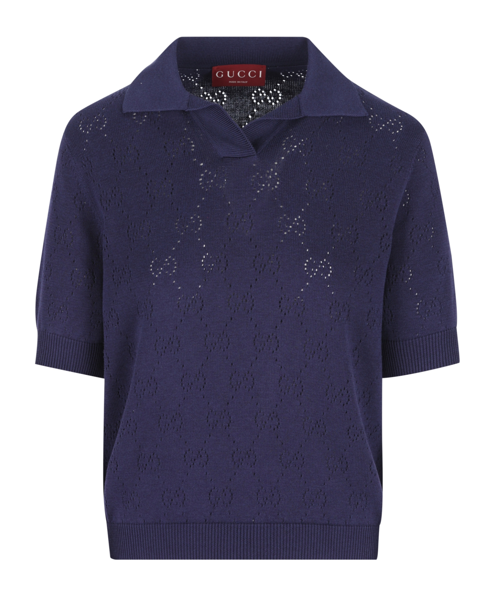 GG Short-Sleeved Ribbed Polo Shirt