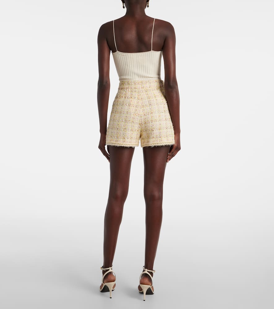 Checked cotton-blend shorts