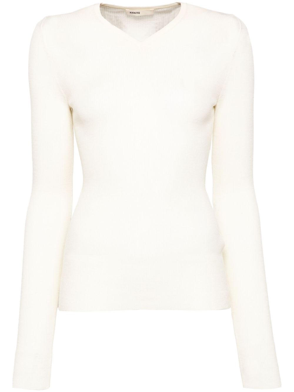 Glaze Color Wool Top With V Neck