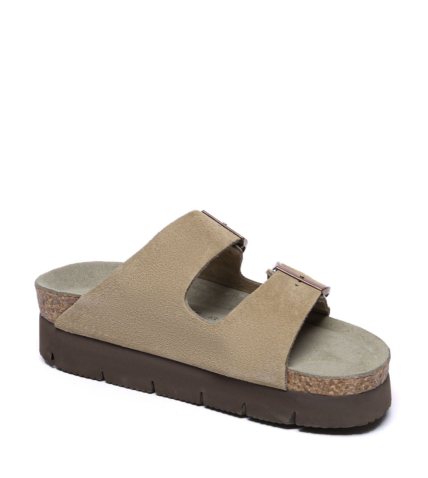 Everau Australia Fibre Sandal Platform With Rubber Sole In Taupe