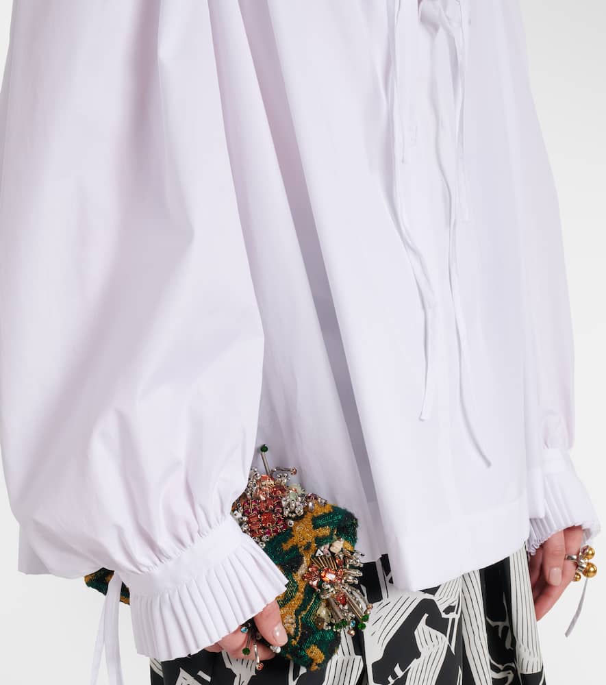 Ruffled cotton blouse