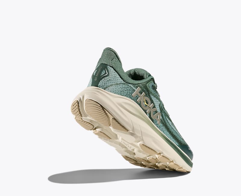 HOKA Clifton 10 Shoes in Fern/Truffle Salt
