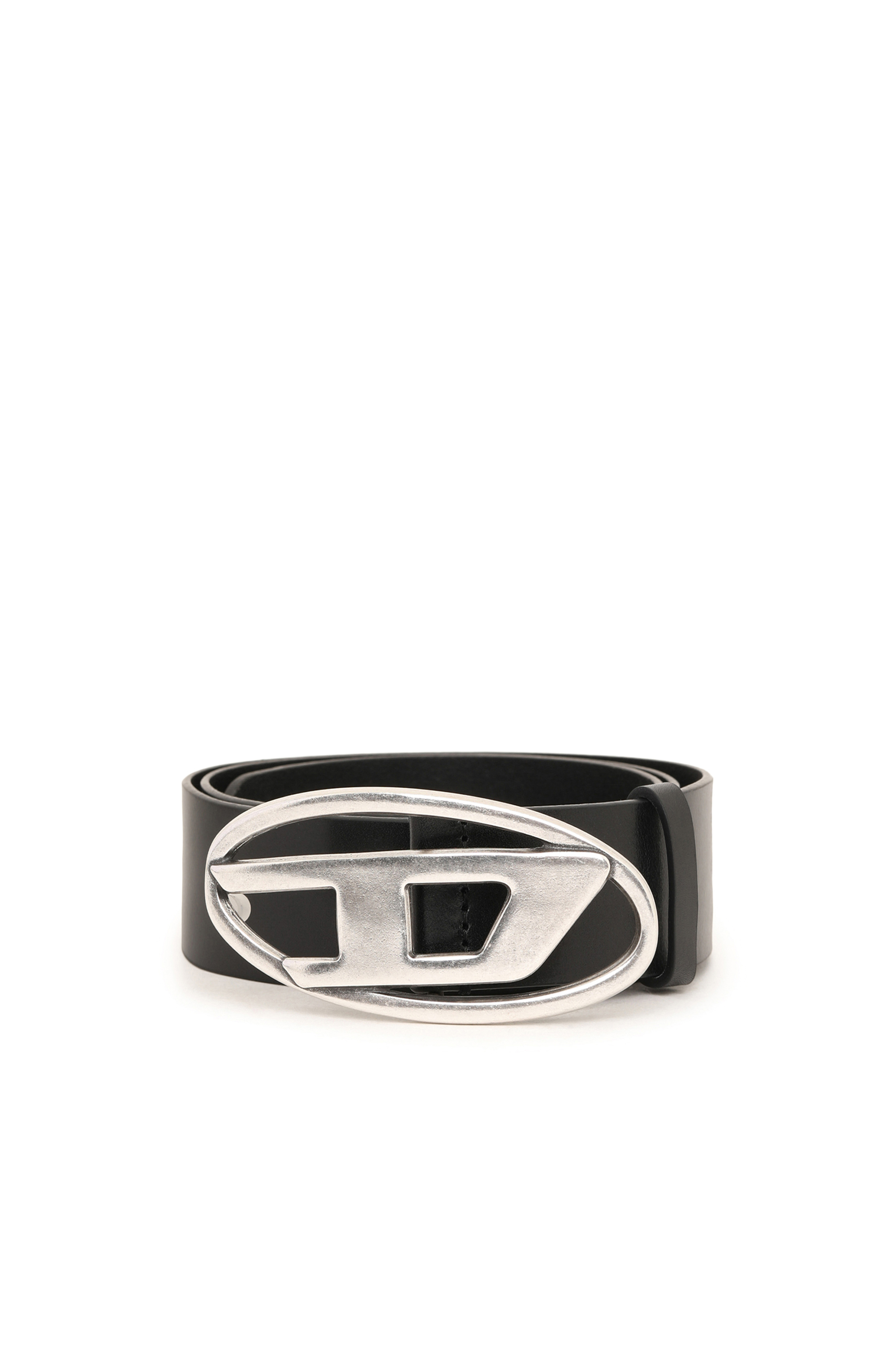 Leather belt with D buckle - Belts - Man - Black