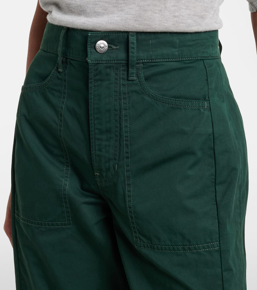 Sloan cotton twill barrel-leg pants