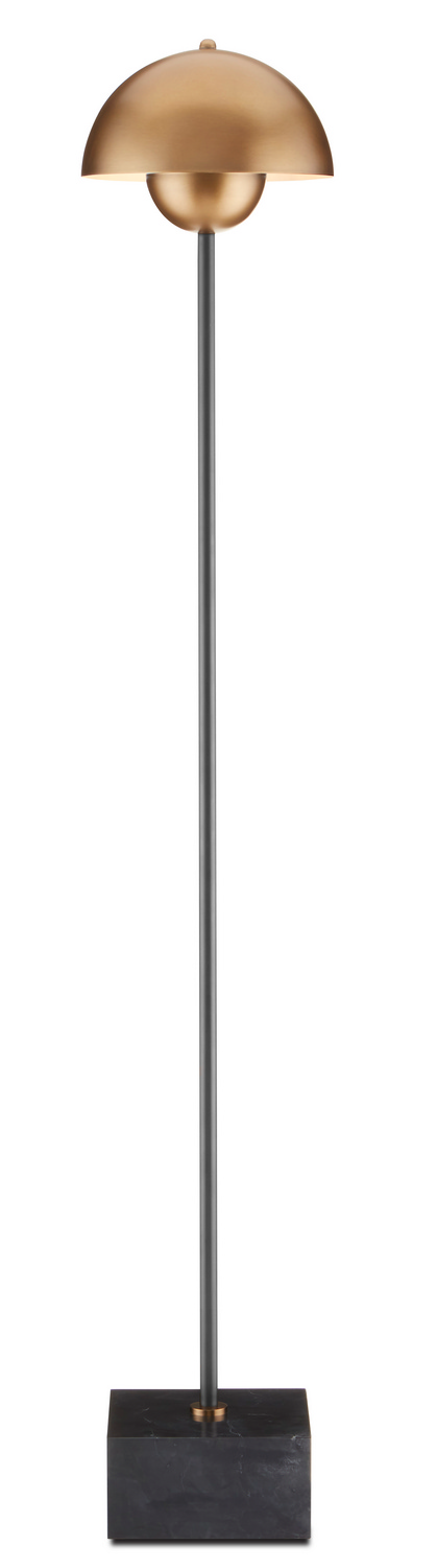 Brushed Brass Black One Light Floor Lamp from the La Collection