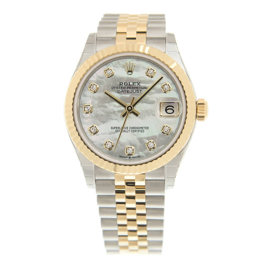 Datejust 31 Mother of Pearl Diamond Dial Automatic Ladies Steel and 18kt Yellow Gold Jubilee Watch 278273MDJ