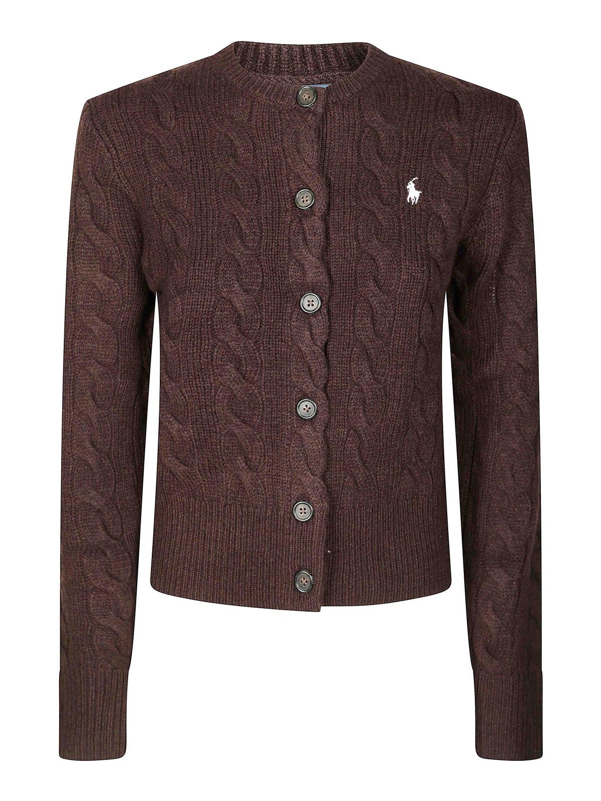 Cardigan braids with buttons and logo