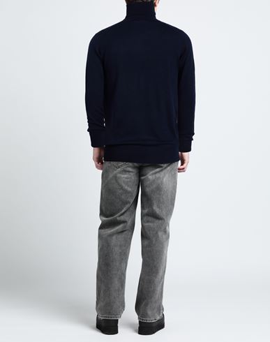 Man Turtleneck Navy Size 38 Merino Wool