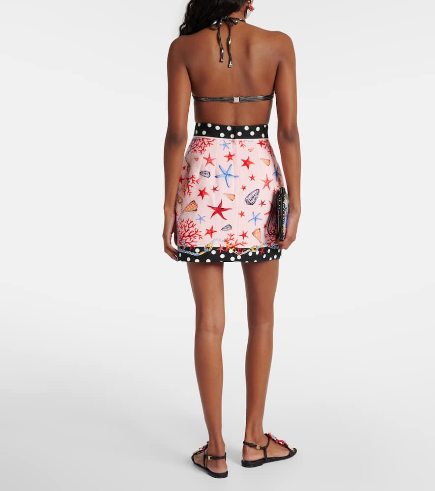 Capri printed cotton miniskirt