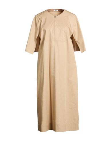 Easy Woman Midi dress Sand Size 8 Cotton, Elastane