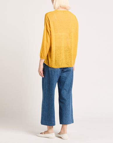 Woman Sweater Mustard Size L Linen, Polyester