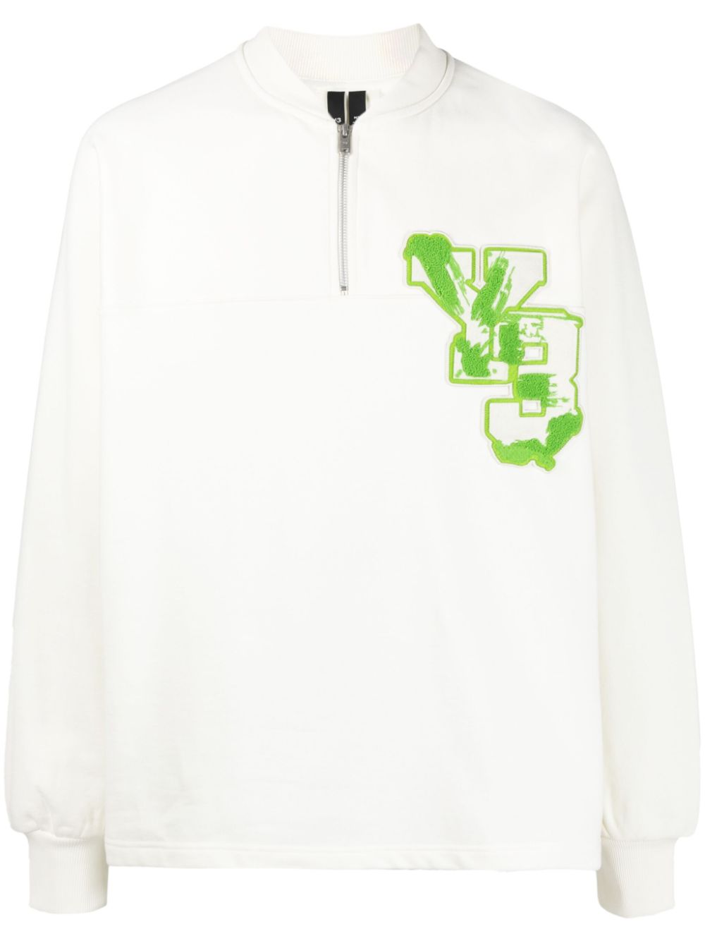 Logo-patch organic cotton sweatshirt - White