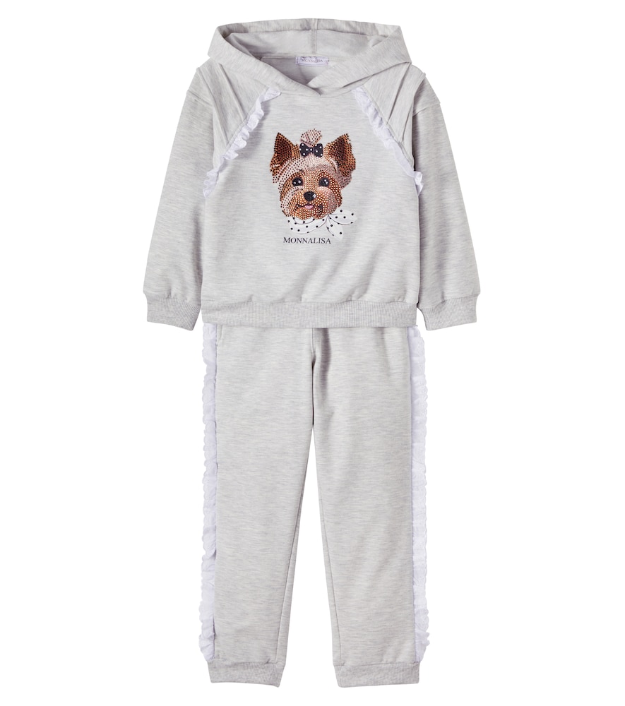 Embellished cotton-blend hoodie and sweatpants set