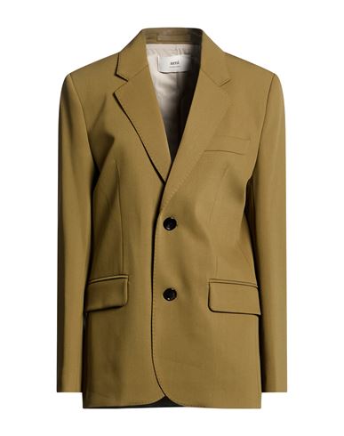 Woman Blazer Khaki Size 2 Virgin Wool
