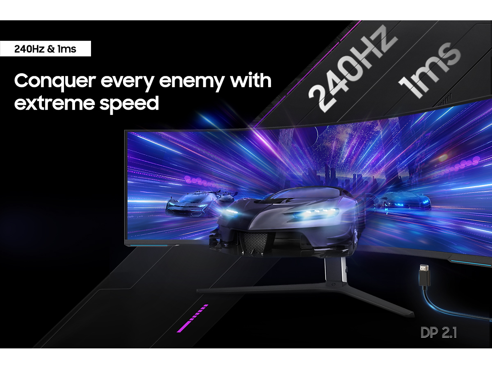 57" Odyssey Neo G9 Dual 4K UHD Quantum Mini-LED 240Hz 1ms in black (GtG) HDR 1000 Curved Gaming Monitor(LS57CG952NNXZA)