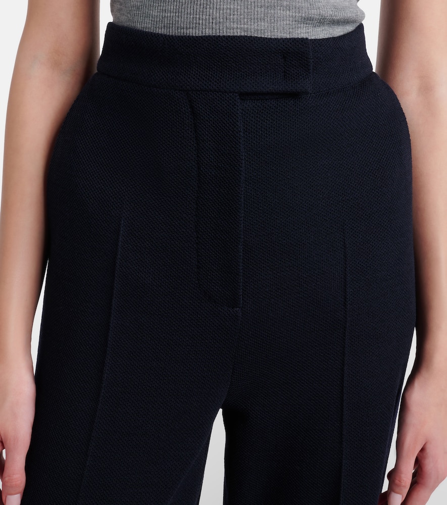 Attinia virgin wool piqué wide-leg pants
