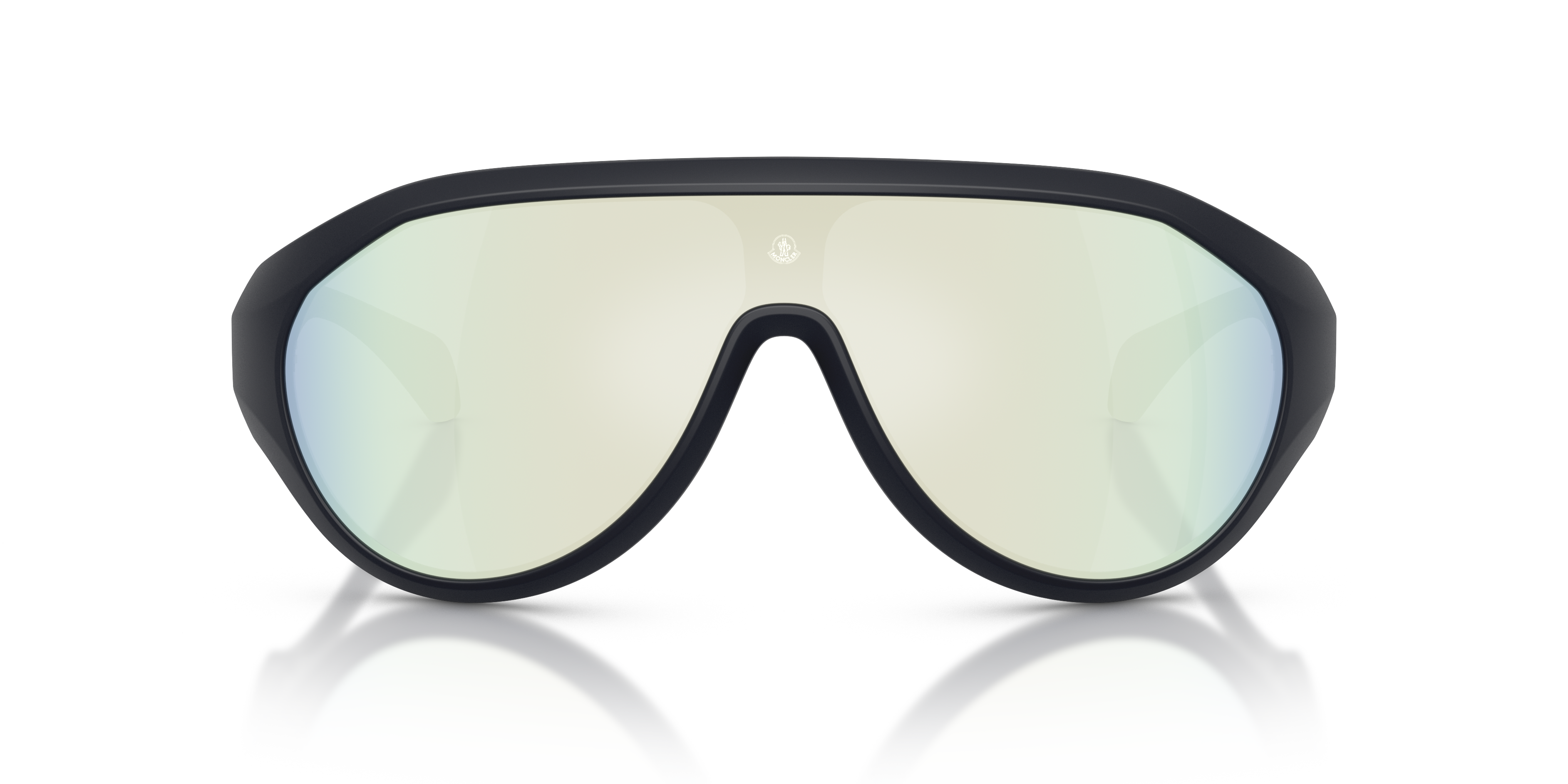 Moncler Uniseks Moncler ME8009U BOMBOLLE 50306J Zonnebrillen Geïnjecteerd Blauw Blauw Rotonde Spiege