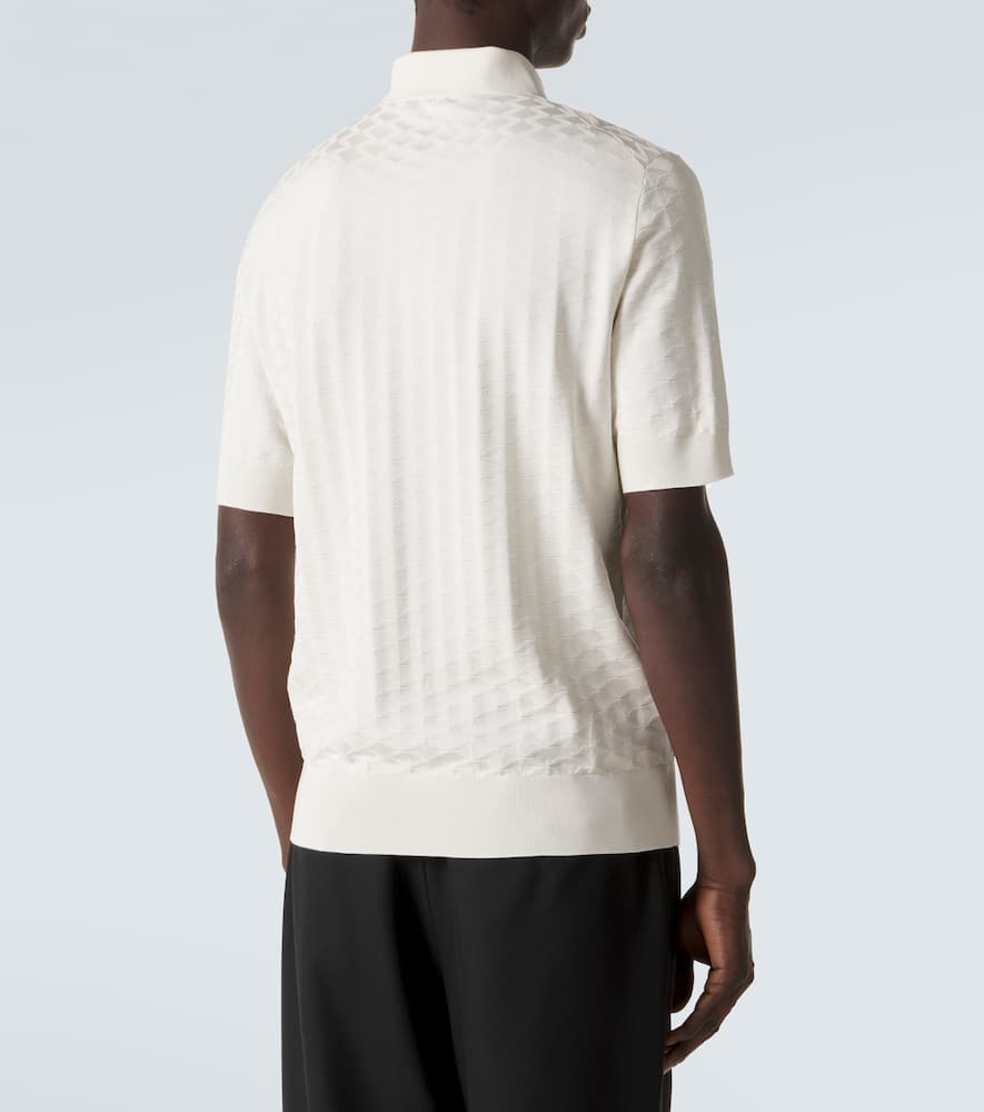 DG knitted silk polo shirt
