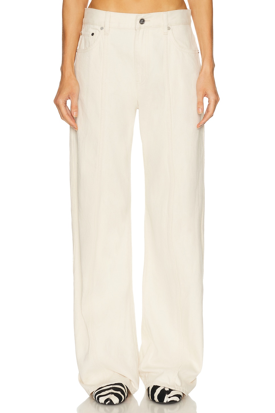 Helmut Lang Ski Straight Leg in Ecru - Ivory. 24 also