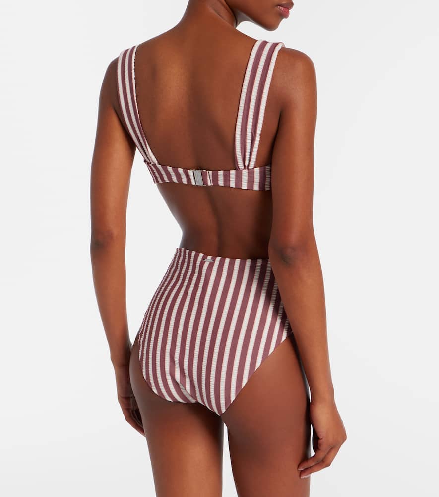 Anniston striped bikini top