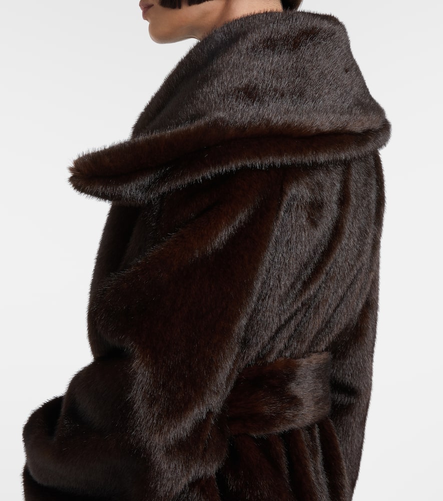 Logo belted coat